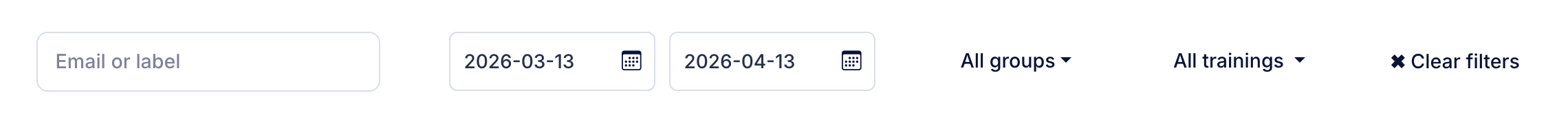 Freebetrange Dashboard - Leaderboard filters