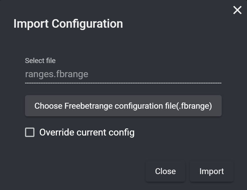 Import configuration